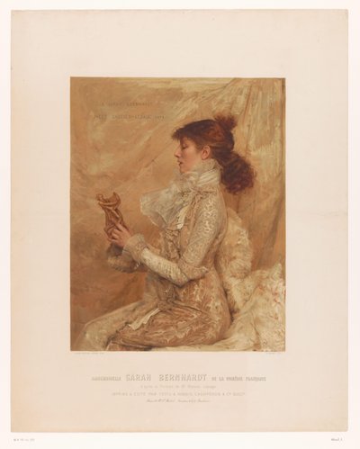 Portrett av Sarah Bernhardt Mademoiselle Sarah Bernhardt fra den franske komedien (tittel på objekt) av E. Mémet