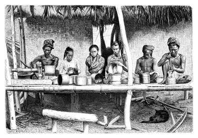 Håndverkere fra Burma Myanmar, 1895. av Etienne Antoine Eugene Ronjat