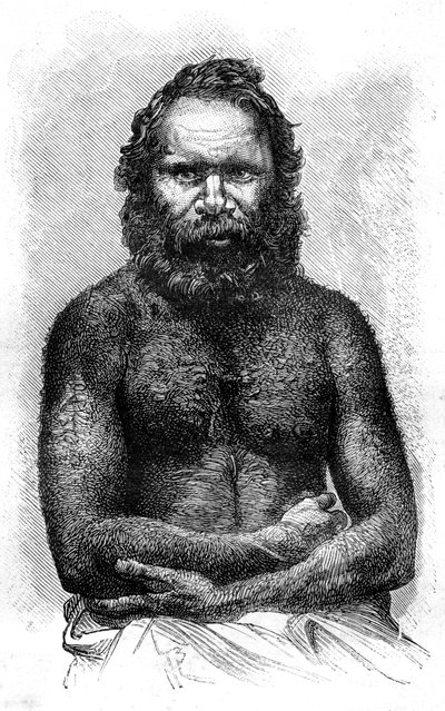 Australsk aborigin, 1886 av Etienne Antoine Eugene Ronjat