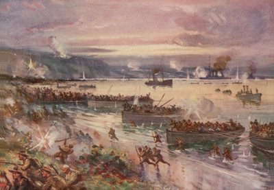 Dardanellenes operasjoner: landingen av australierne i Gallipoli, april 1915 av E. S. Hodgson