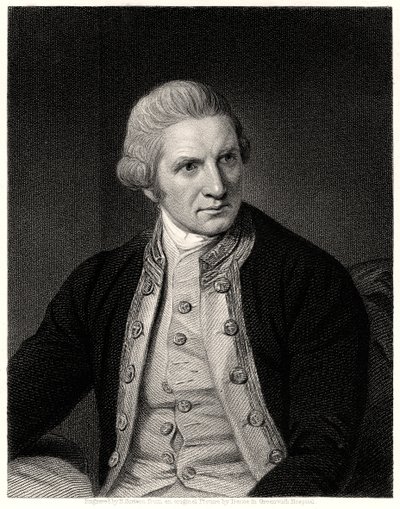 Kaptein Cook, 1800-tallet av E. Scriven