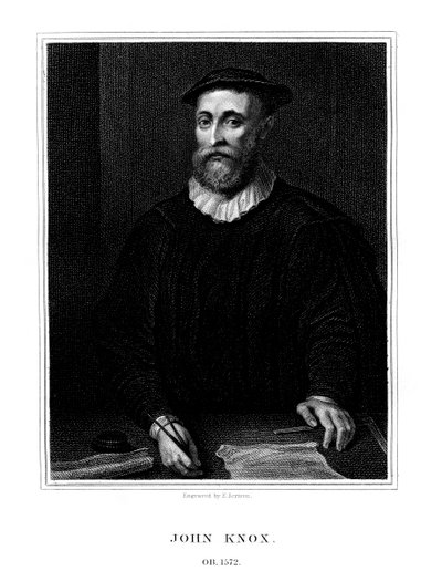 John Knox , skotsk religiøs reformator, 1825. av E. Scriven