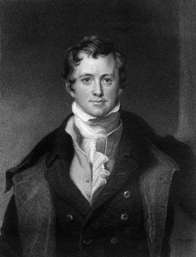 Sir Humphrey Davy, kjemiker og fysiker fra Cornwall, 1845. av E. Scriven