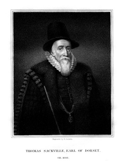 Thomas Sackville, 1. jarl av Dorset, engelsk statsmann og poet, 1824. av E. Scriven