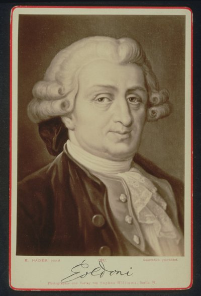 Portrett av Carlo Goldoni (1707-93) (trykk) av E. after Hadler