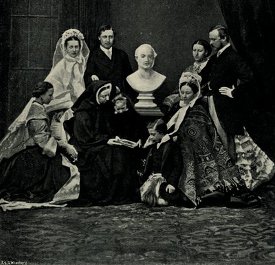 En kongelig familiegruppe, 10. mars 1863, c1897. av E. and S. Woodbury