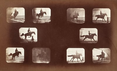 Dyrs bevegelse (mann på hest over hinder) av Eadweard Muybridge