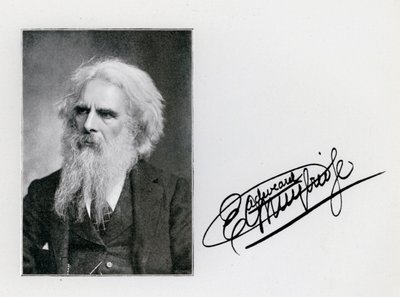 Eadweard Muybridge, portrett og signatur (s/hvitt-bilde) av Eadweard Muybridge