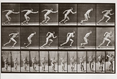 Mann som løper, plate 59 fra Animal Locomotion, 1887 av Eadweard Muybridge