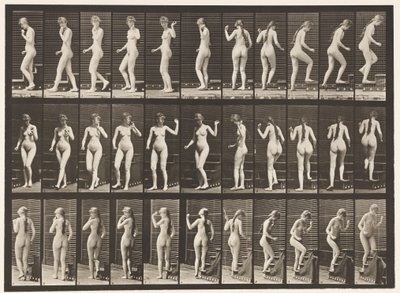 Plate 101. Svingende og stigende trapper, vinkende hånd, 1872-1885 av Eadweard Muybridge