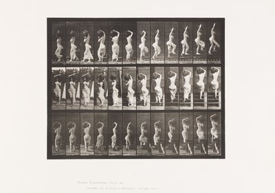 Plate 105. Snuing, Oppstigning, Vannkrukke på venstre skulder av Eadweard Muybridge