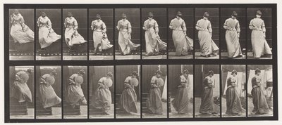 Plate 142. Nedstigende trapper, fanget snuskjole, 1885 av Eadweard Muybridge