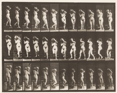 Plate 147. Nedstigende trapp; Turning Water Jar på høyre skulder, 1872-1885 av Eadweard Muybridge