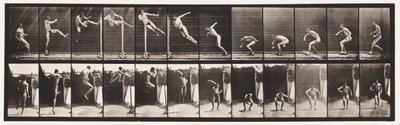 Plate 158. Hopping; Running Twist High Jump (Sko) av Eadweard Muybridge