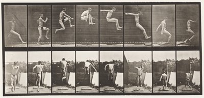 Plate 160. Hopping; Løping bredt hopp (sko) av Eadweard Muybridge