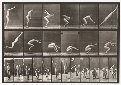 Plate 163. Hopping; Stående breddehopp, 1872-1885 av Eadweard Muybridge