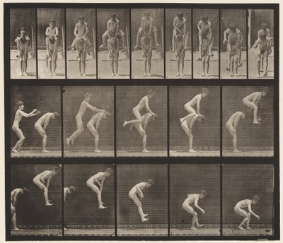 Plate 167. Hopping; Over guttens rygg (Leap Frog) av Eadweard Muybridge