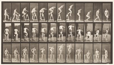 Plate 171. Å tråkke på en bukk; Hoppe ned, snu av Eadweard Muybridge