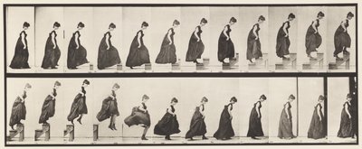 Plate 173. Stigende trinn og hopper av, 1885 av Eadweard Muybridge