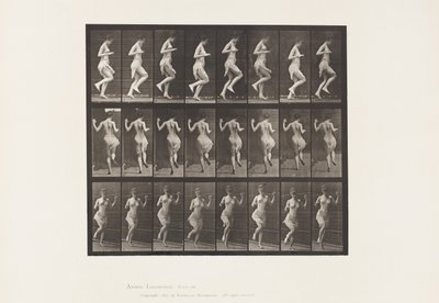 Plate 185. Hopping på venstre fot, 1885 av Eadweard Muybridge
