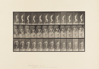 Plate 186. Hopping på høyre fot, 1885 av Eadweard Muybridge