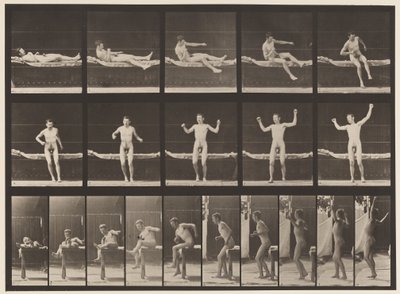 Tallerken 260. Oppstår fra sofa og strekkarmer, 1885 av Eadweard Muybridge