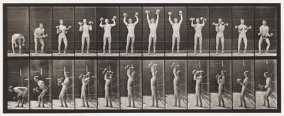 Plate 322. Løfting og slipp av to 50-lb dumbbells av Eadweard Muybridge