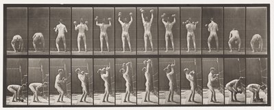 Plate 323. Løfting og slipp av to 50-lb dumbbells av Eadweard Muybridge