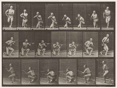Tallerken 356. Kneler, skyter og reiser seg av Eadweard Muybridge