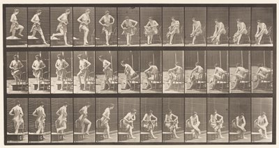 Tallerken 410. Gå ut av badekaret, sette seg ned, tørke føttene av Eadweard Muybridge