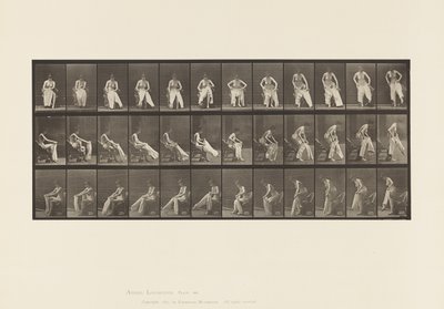 Tallerken 420.Toalett; Å reise seg fra stolen og ta på seg klær, 1885 av Eadweard Muybridge