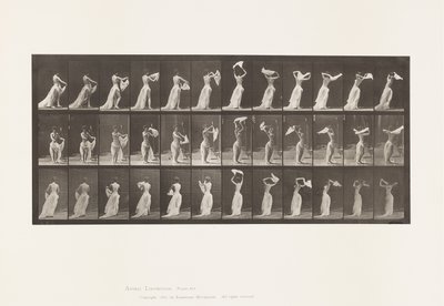 Tallerken 421. Toalett; Kaster tørkle rundt skuldrene av Eadweard Muybridge