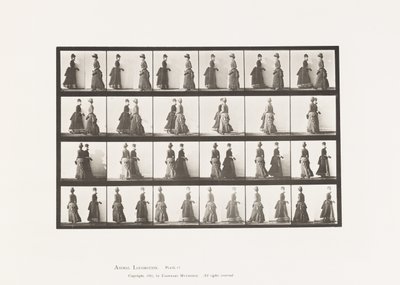 Plate 45. Walking Two Models Meeting, and Partly Turning av Eadweard Muybridge