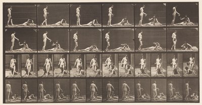 Plate 485. To modeller; A, 10 Stå og fylle en beger;, 1872-1885 av Eadweard Muybridge