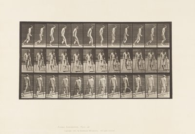 Plate 537. Enkel amputasjon av ben; Hopping med krykker av Eadweard Muybridge