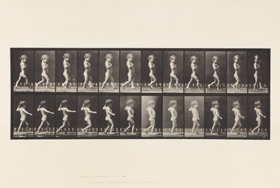 Plate 540.A, Bue Ben; Gutt; B, Spinal karies; Jente som går, 1885 av Eadweard Muybridge