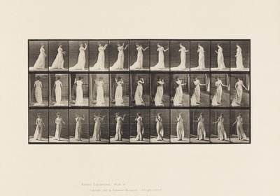 Plate 55. Walking, Turning Around, Action of Aversion, 1885 av Eadweard Muybridge