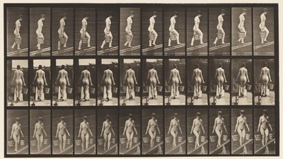Plate 87. Stigende skråning, bøtte med vann i hver hånd av Eadweard Muybridge