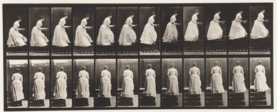 Plate 95. Ascending Stairs, A Basin in Hands, 1885 av Eadweard Muybridge
