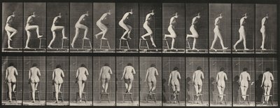 Tallerken nummer 180. Tråkke på og over en stol av Eadweard Muybridge