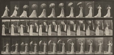 Tavle nummer 461. Åpning av en parasoll og vending rundt av Eadweard Muybridge