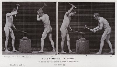 Den menneskelige figuren i bevegelse: Smeder på jobb av Eadweard Muybridge