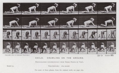 Den menneskelige figuren i bevegelse: Barn som kryper på bakken av Eadweard Muybridge