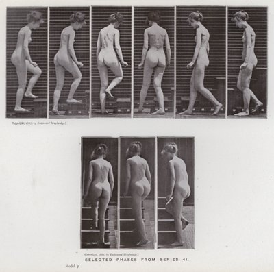 The Human Figure in Motion: Utvalgte faser fra serie 41 (s/hvitt-bilde) av Eadweard Muybridge