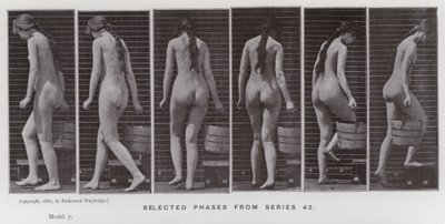 The Human Figure in Motion: Utvalgte faser fra serie 42 (s/hvitt-bilde) av Eadweard Muybridge