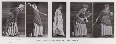 Den menneskelige figuren i bevegelse: Noen faser som oppstår i plentennis (s/hvitt-bilde) av Eadweard Muybridge