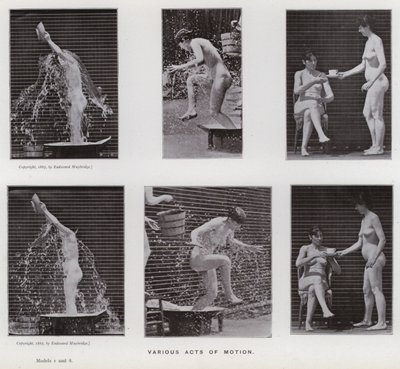 The Human Figure in Motion: Ulike bevegelseshandlinger (s/hvitt-bilde) av Eadweard Muybridge