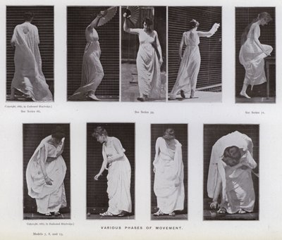 Den menneskelige figuren i bevegelse: Ulike faser av bevegelse (s/hvitt-bilde) av Eadweard Muybridge