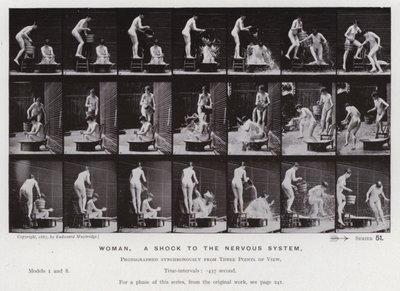 The Human Figure in Motion: Woman, et sjokk for nervesystemet (s/hv-bilde) av Eadweard Muybridge