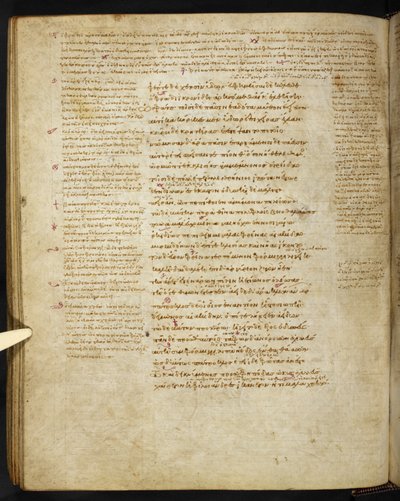 Burney 86, c.86v fra Townley Homer (vellum) av Eastern Mediterranean School